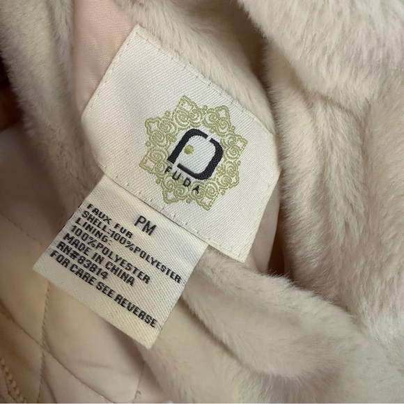 Winter Cream Off-White Reversible Faux Fur Vest with pockets petite medium - Picture 8 of 9